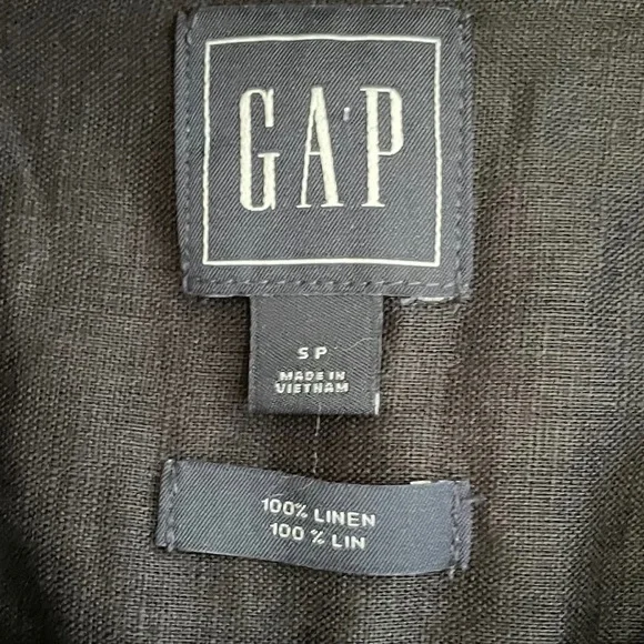 (SOLD) GAP Black Linen Sleeveless Popover Tank Top Sleeveless Blouse Shirt S - Picture 3 of 3